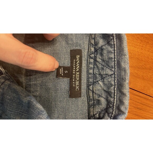 Banana Republic  Denim Shirt Small Light Wash Blue Cotton - Picture 7 of 8